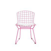 Replica Kids Bertoia Pink Chair with White Seat Pad