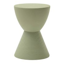 Straight front view of the green Replica Prince AHA Stool, highlighting its symmetrical design and sturdy base.