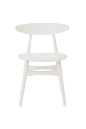 Replica CH33 Timber Dining Chair White Frame with White Seat