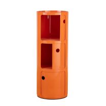 Iconic orange Replica Componibili 3 Tier large storage unit | Durable ABS plastic.