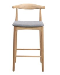 Replica Elbow Stool 65 cm Seat with Grey Fabric Seat
