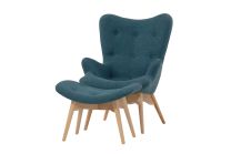 Replica Featherston Chair Teal Blend with Timber Legs