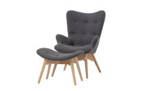 Replica Grant Featherston Chair Grey with Ash Timber Legs