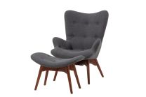 Replica Grant Featherston Chair Grey with Walnut Legs