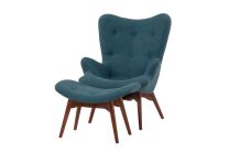Replica Grant Featherston Chair Teal Blend with Walnut Legs