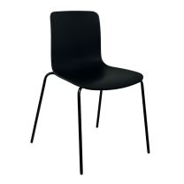 An angled shot of the Replica Hal Chair, showcasing the waterfall front edge of the seat and the sleek, minimalist profile of the chair.