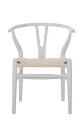 Replica White Wishbone Chair with White Cord Seat