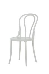 White Plastic Bentwood Chair Front Image
