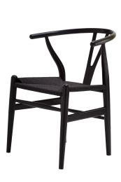 Replica Wishbone Chair - Black Frame with a Black Seat