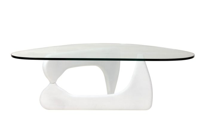 Replica Noguchi Coffee Table 19 mm Glass, White | Replica Furniture