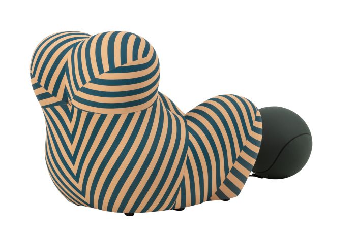 Replica Up Chair - Green Petrol and Beige Stripe Lounge Chair