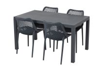 Ares Grey Plastic Outdoor Table - 140 x 80 - Made in Europe