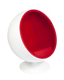 Ball Chair - Replica Eero Saarinen - Red Fabric Interior