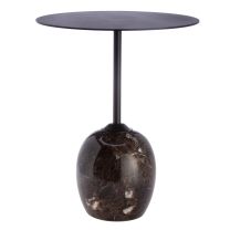 Bjerg Marble Side Table - Black Round Marble Side Table
