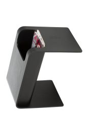 Black Modern End Table with Magazine Holder