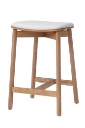 Emilie Kitchen Stool | White Leather Stool