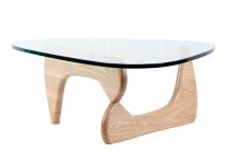 Replica Noguchi Coffee Table - Natural Timber Base - 19 mm Glass Top