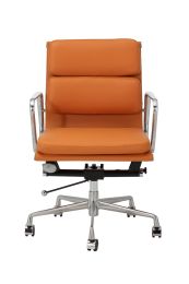 Replica Charles Eames Soft Pad Tan Leather Office Chair - Low Back
