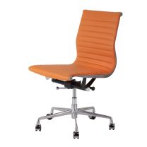 Replica Eames Group Office Chair - Tan Leather - Low Back