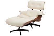 Replica Eames Lounge and Ottoman Rosewood and Cream