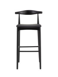 Replica Elbow Bar Stool 75 cm Seat Height - Black Frame with Black Seat