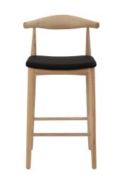 Replica Elbow Stool - Natural Timber with Black Seat