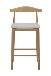 Replica Elbow Stool - Natural Timber with White Seat