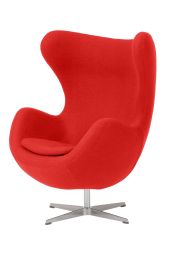 Replica Fabric Egg Chair - Red Wool Blend Fabric