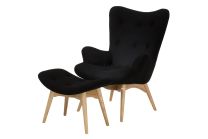 Replica Featherston Chair and Ottoman Black Wool