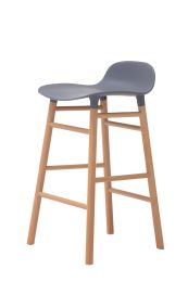 Replica Form Bar Stool by Normann Copenhagen - Natural Frame with Grey Seat