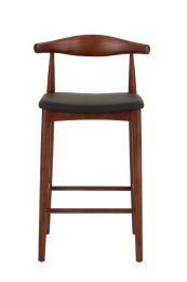 Replica Hans Wegner Elbow Stool in Dark Walnut