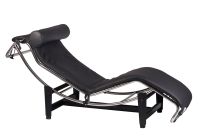 LC4 Chaise Longue Black Leather