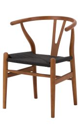 Replica Wegner Wishbone Chair Walnut with Black Cord Seat