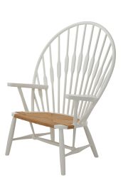 Replica White Peacock Lounge Chair by Hans Wegner