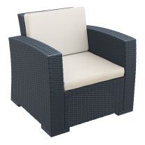 Monaco Lounge Armchair Single with weather-resistant frame.