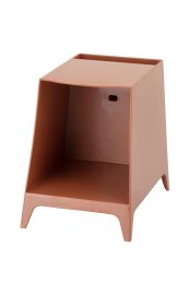 Retro Side Table with compartments | Terracotta Orange