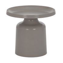 Sigge Side Table in Limestone Grey | Round Pedestal Side Table