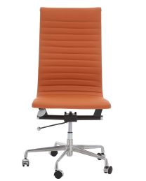 Tan Leather office Chair High Back with No Arms