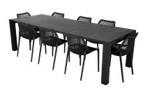 Vegas Outdoor Dining Table - 260 cm Black