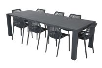 Vegas Outdoor Dining Table 260 cm Grey with Air Chairs