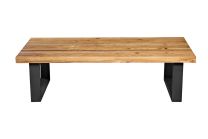 Viggo 140 cm Elm Timber Coffee Table with Black Base by Dane Craft