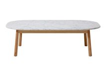 White Marble Nordic Coffee Table - 110 cm - Timber Frame and Legs