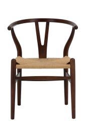 Replica Wishbone Chair - Dark Walnut Frame with Natural Cord