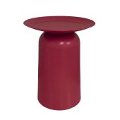 Alto Metal Round Side Table - Burgundy