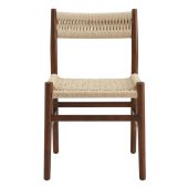 Fitzroy Rattan Dining Chair Walnut - Scandinavian Style Timber Chairs 