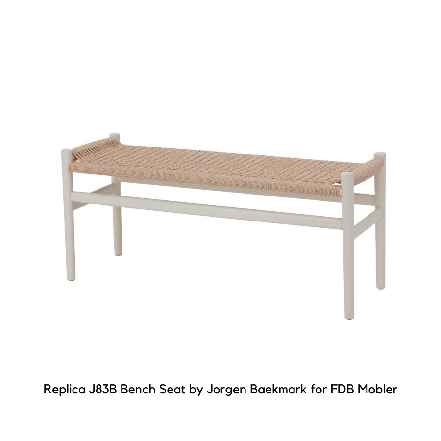 Replica White J83B Bench Seat by Jorgen Baekmark for FDB Mobler