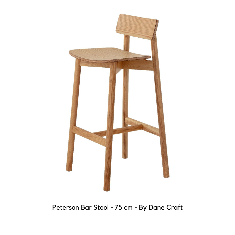 Peterson Bar Stool - 75 cm Ash Timber - By Dane Craft