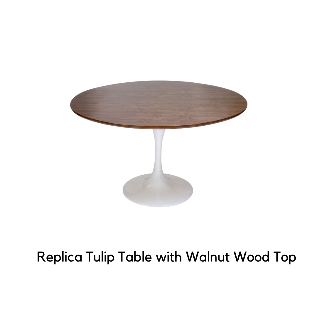 Replica Tulip Table with Walnut Wood Top