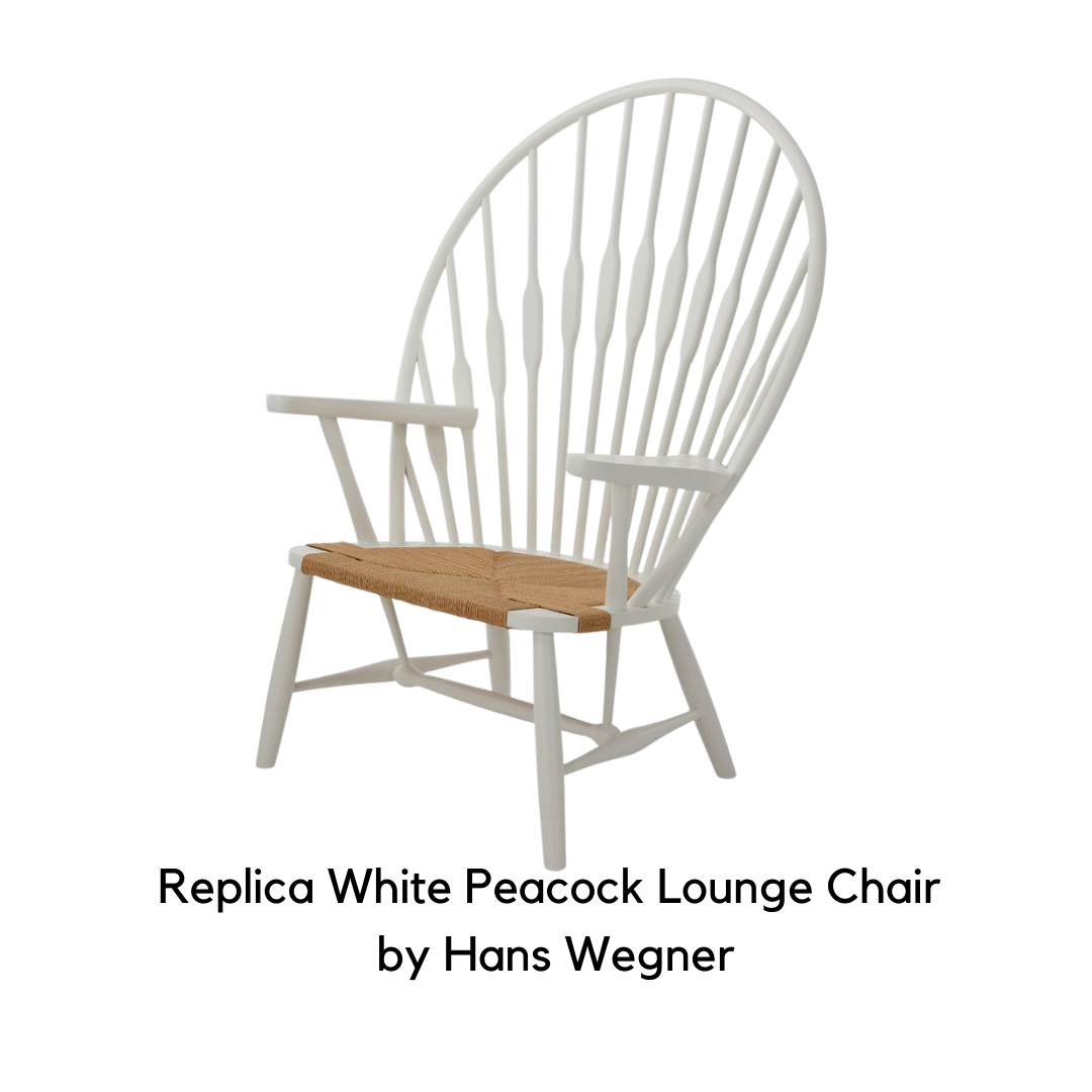 Replica White Peacock Lounge Chair by Hans Wegner