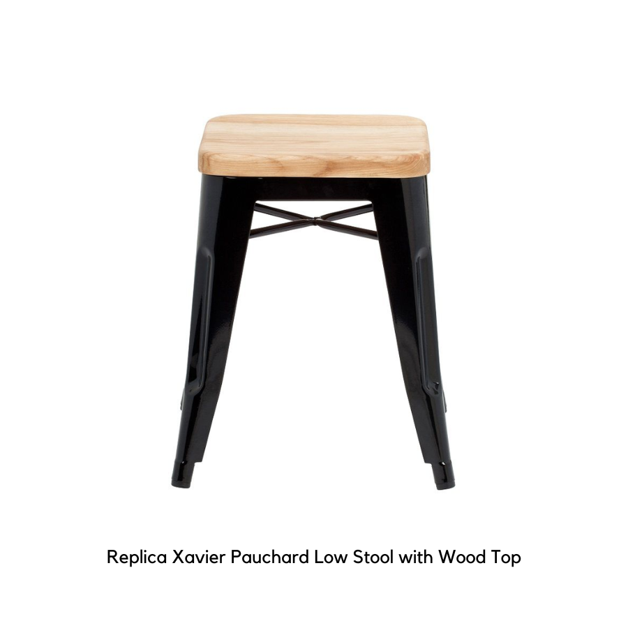 Replica Xavier Pauchard Low Stool with Wood Top